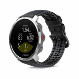 Strap-it® Polar Grit X siliconen / leren bandje (zwart)