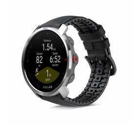 Strap-it® Polar Grit X siliconen / leren bandje (zwart)