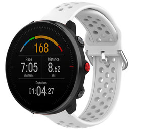 Strap-it® Polar Vantage M siliconen bandje met gaatjes (wit)