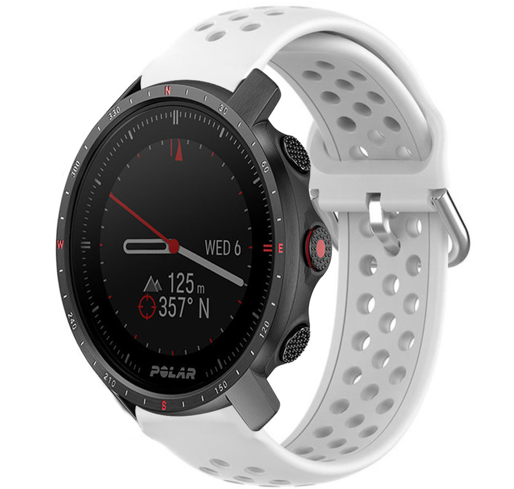 Strap-it® Strap-it Polar Grit X Pro siliconen bandje met gaatjes (wit)