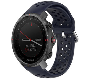 Strap-it® Polar Grit X Pro siliconen bandje met gaatjes (donkerblauw)