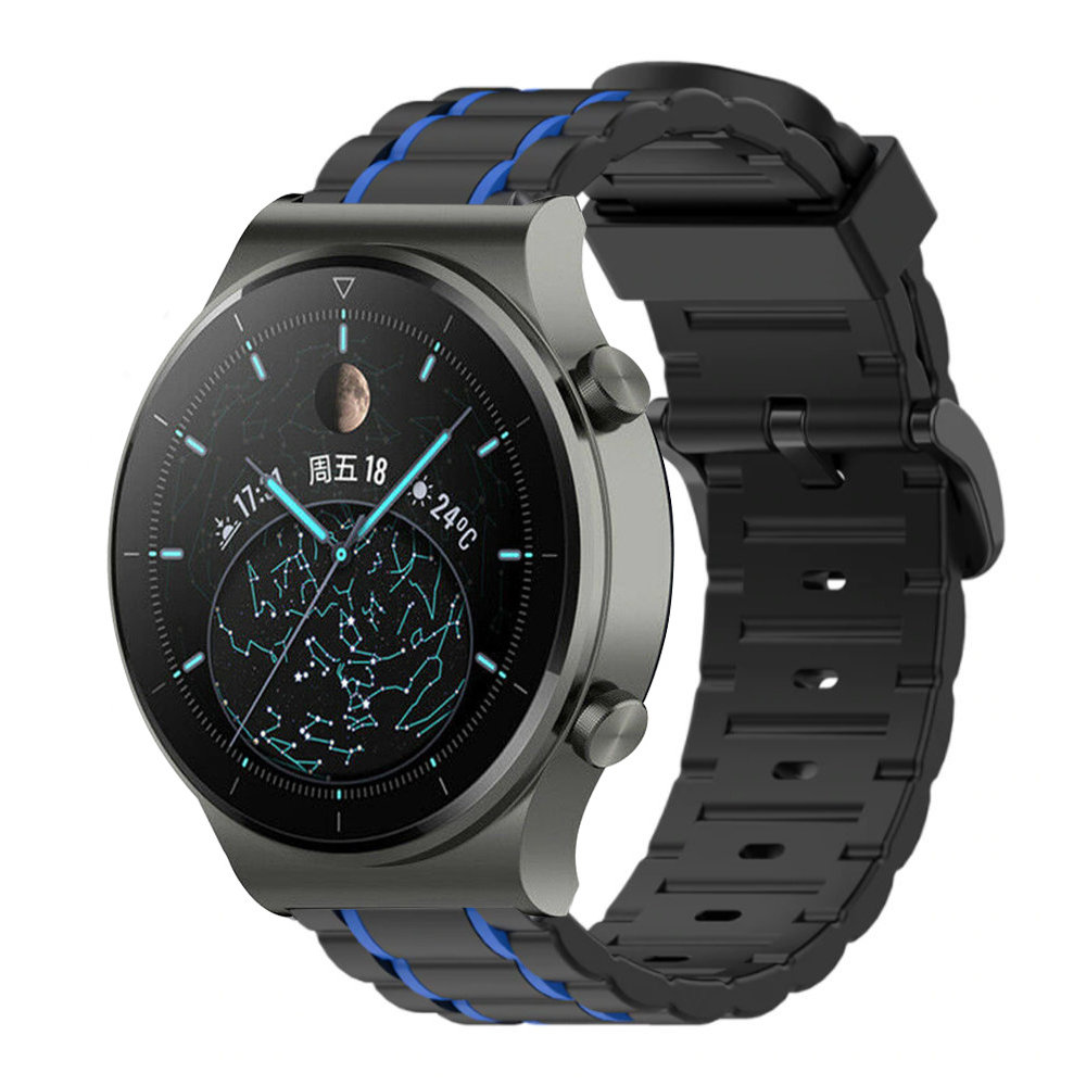 Huawei Watch GT 2 Pro sport gesp band zwart blauw