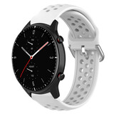 Strap-it® Amazfit GTR 2 siliconen bandje met gaatjes (wit)