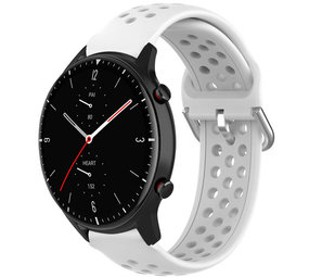 Strap-it® Amazfit GTR 2 siliconen bandje met gaatjes (wit)