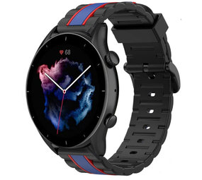 Strap-it® Amazfit GTR 3 (Pro) Special Edition band (zwart/blauw)
