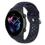 Strap-it® Amazfit GTR 3 (Pro) siliconen bandje met gaatjes (donkerblauw)