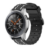 Strap-it® Samsung Galaxy Watch 46mm sport gesp band (zwart/wit)