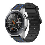 Strap-it® Samsung Galaxy Watch 46mm sport gesp band (zwart/blauw)