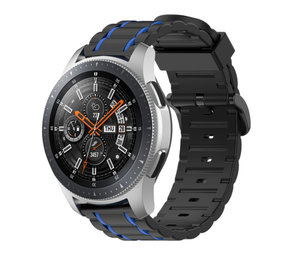 Strap-it® Samsung Galaxy Watch 46mm sport gesp band (zwart/blauw)