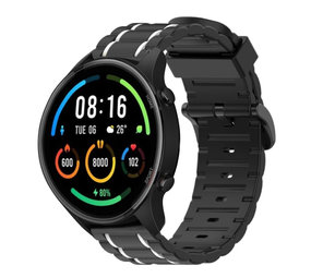 Strap-it® Xiaomi Mi Watch sport gesp band (zwart/wit)