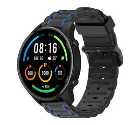 Strap-it® Xiaomi Mi Watch sport gesp band (zwart/blauw)