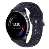 Strap-it® OnePlus Watch siliconen bandje met gaatjes (donkerblauw)