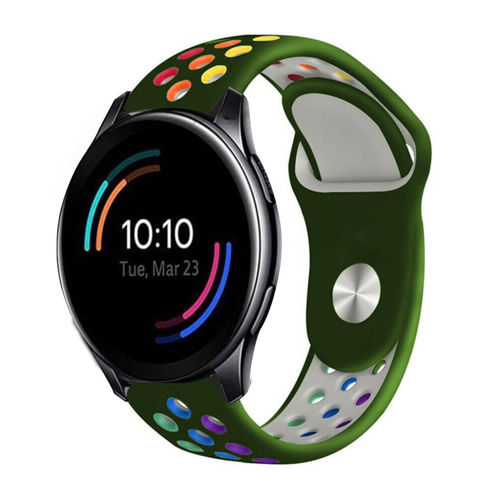 Strap-it® Strap-it OnePlus Watch sport band (legergroen/kleurrijk)