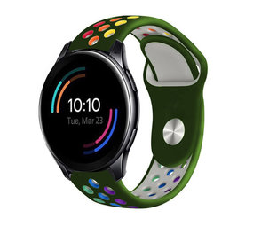 Strap-it® OnePlus Watch sport band (legergroen/kleurrijk)