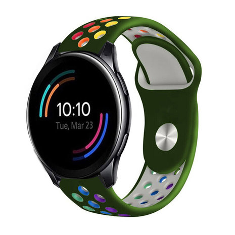 Strap-it® Strap-it OnePlus Watch sport band (legergroen/kleurrijk)