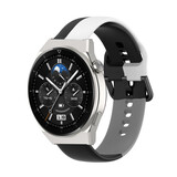 Strap-it® Huawei Watch GT 3 Pro 46mm triple sport band (zwart-wit-grijs)