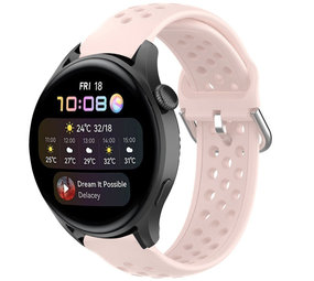 Strap-it® Huawei Watch 3 (Pro) siliconen bandje met gaatjes (roze)