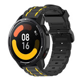 Strap-it® Xiaomi Watch S1 sport gesp band (zwart/geel) Strap-it® Xiaomi Watch S1 sport gesp band (zwart/geel)