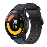 Strap-it® Xiaomi Watch S1 sport gesp band (zwart/blauw) Strap-it® Xiaomi Watch S1 sport gesp band (zwart/blauw)