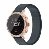 Strap-it® Fossil Gen 5e - 42mm elastisch bandje (donkerblauw)