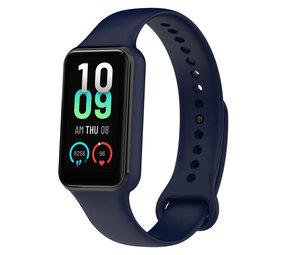 Strap-it® Amazfit Band 7 siliconen bandje (donkerblauw)