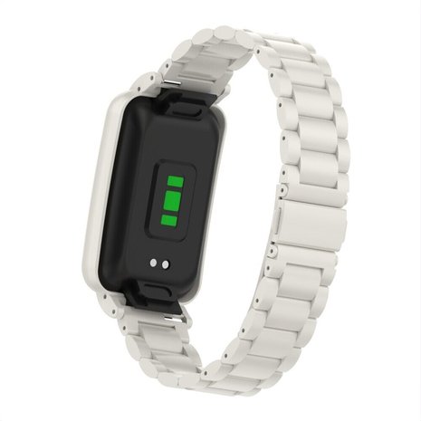 Strap-it® Strap-it Xiaomi Smart Band 7 Pro stalen bandje (wit)