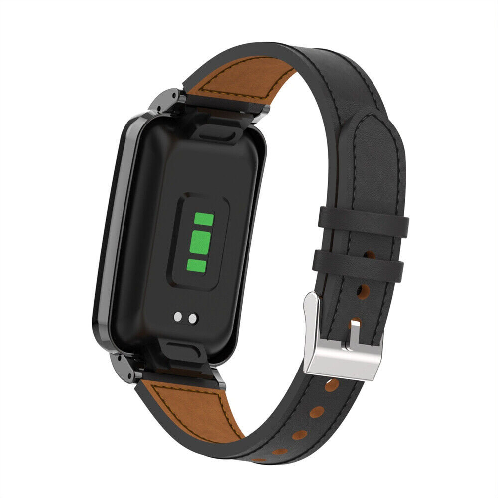 Strap-it® Strap-it Xiaomi Smart Band 7 Pro leren bandje (zwart)
