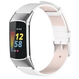 Strap-it® Fitbit Charge 5 leren bandje (wit)