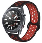 Strap-it® Strap-it Samsung Galaxy Watch 3 sport band 45mm (zwart/rood)