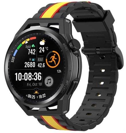 Strap-it® Strap-it Huawei Watch GT Runner Special Edition band (zwart/geel)