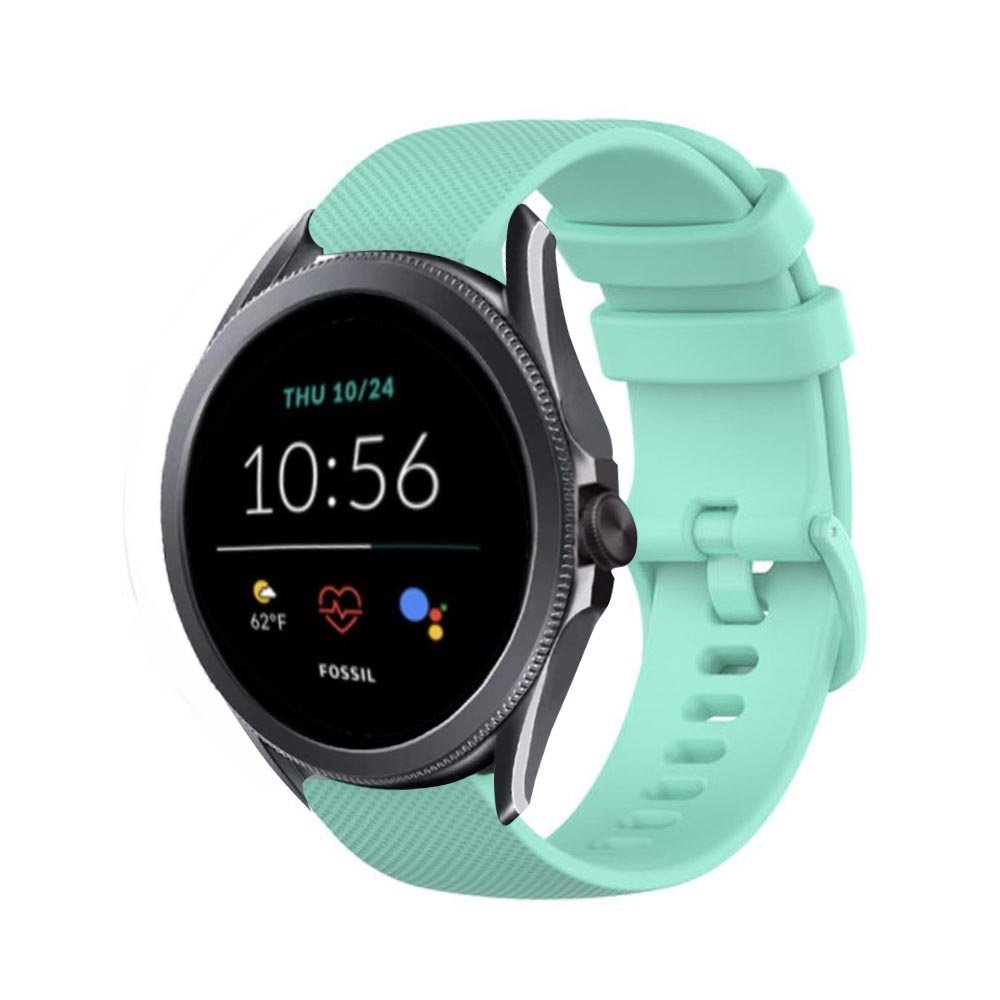 Strap-it® Strap-it Fossil Gen 5e 44mm luxe siliconen bandje (aqua)