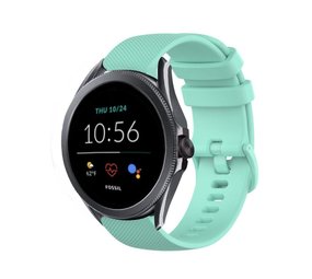 Strap-it® Fossil Gen 5e 44mm luxe siliconen bandje (aqua)