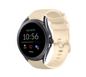 Strap-it® Fossil Gen 5e 44mm luxe siliconen bandje (beige)