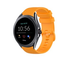 Strap-it® Fossil Gen 5e 44mm luxe siliconen bandje (oranje)