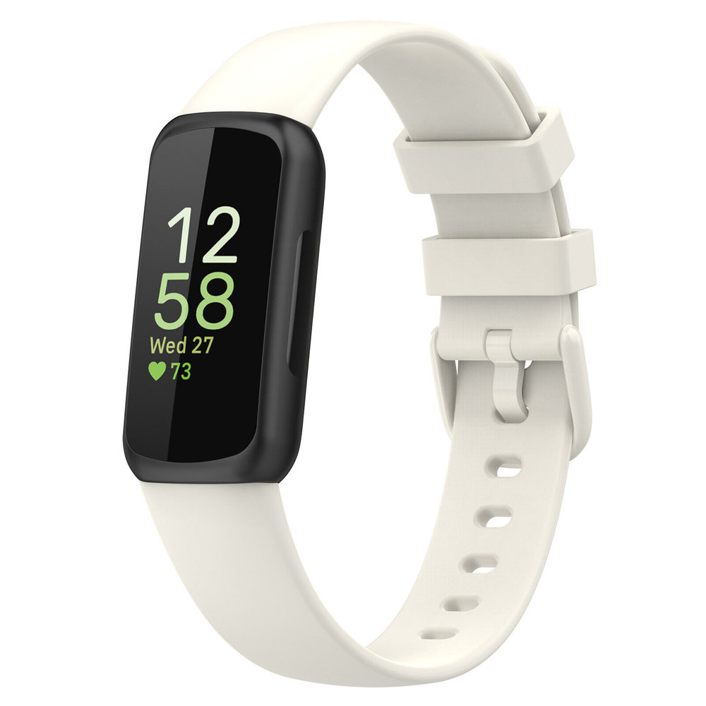 Strap-it® Strap-it Fitbit Inspire 3 siliconen bandje (ivoor wit)