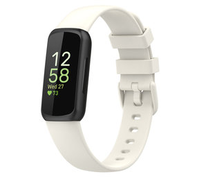 Strap-it® Fitbit Inspire 3 siliconen bandje (ivoor wit)