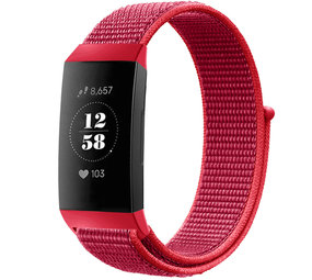 Strap-it® Fitbit Charge 3 nylon bandje (rood) Strap-it® Fitbit Charge 3 nylon bandje (rood)