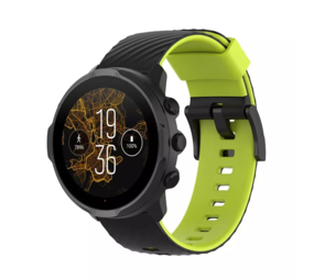 Strap-it® Suunto 7 siliconen bandje (lichtgroen/zwart)