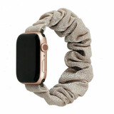 Strap-it® Apple Watch Scrunchie bandje (shiny beige)