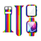 Strap-it® Apple Watch bandje + case (regenboog)