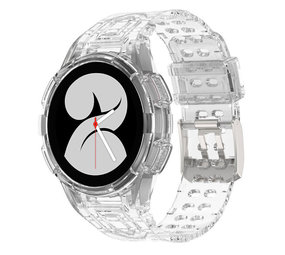 Strap-it® Samsung Galaxy Watch 4 40mm siliconen bandje met frame (transparant)