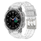 Strap-it® Strap-it Samsung Galaxy Watch 4 Classic 46mm siliconen bandje met frame (transparant)