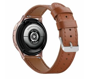 Strap-it® Lederen horlogeband 20mm - universeel - strak bruin