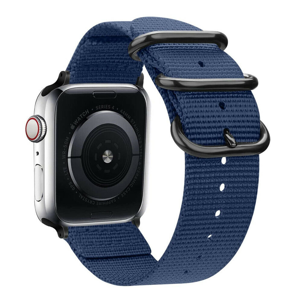 Strap-it® Strap-it Apple Watch nylon gesp bandje (blauw)