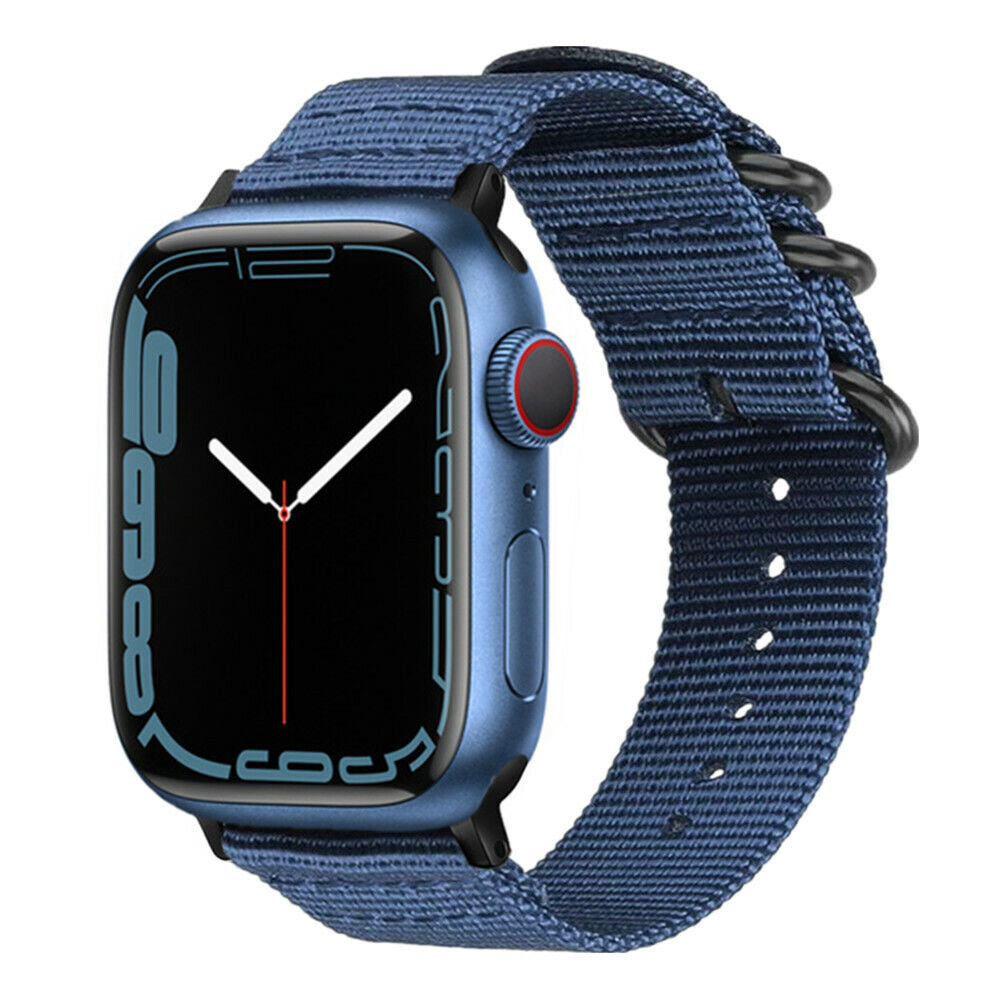 Strap-it® Strap-it Apple Watch nylon gesp bandje (blauw)