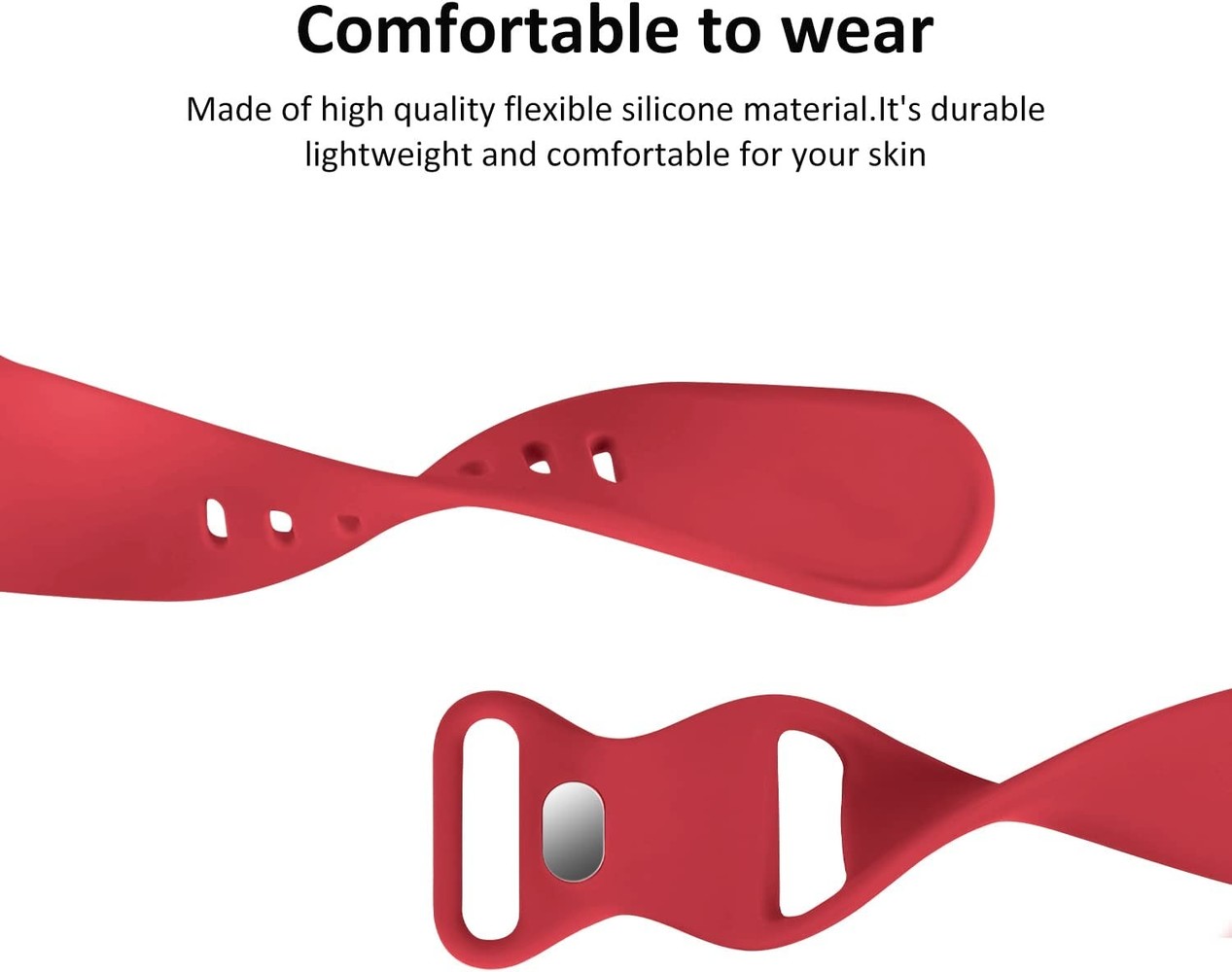 Strap-it® Strap-it Apple Watch siliconen bandje (rood)