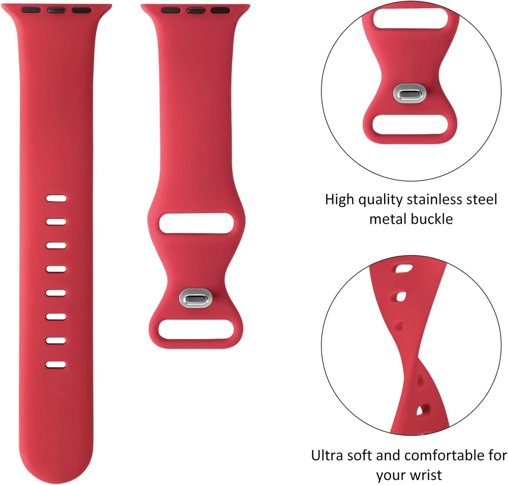 Strap-it® Strap-it Apple Watch siliconen bandje (rood)