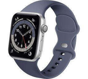Strap-it® Apple Watch siliconen bandje (grijs-blauw)
