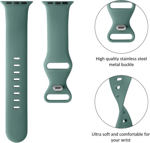 Strap-it® Strap-it Apple Watch siliconen bandje (cactus)