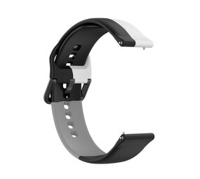 Strap-it® Universeel 22mm triple sport bandje (zwart/wit/grijs) Strap-it® Universeel 22mm triple sport bandje (zwart/wit/grijs)